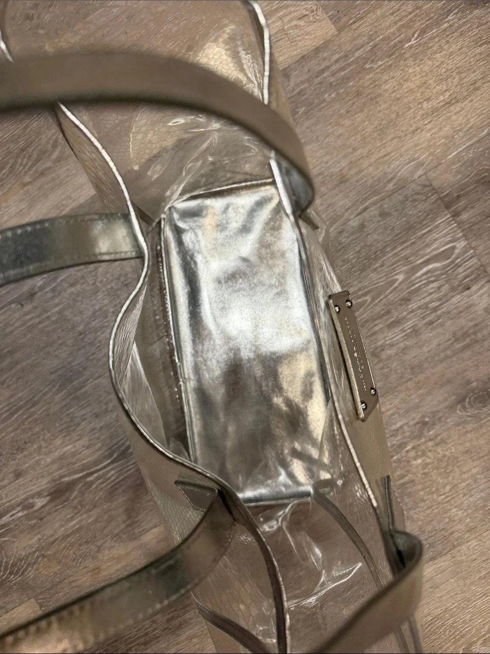 Michael Kors Clear Tote with Silver Trim